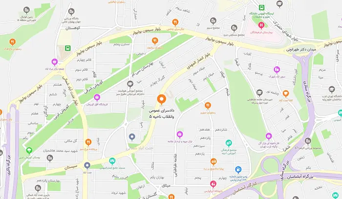 شماره تلفن دادسرای ناحیه 5 پنج